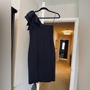 Eliza J navy scuba fabric dress.